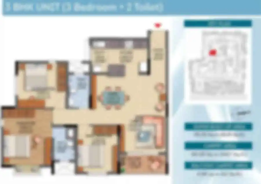 Brigade Gateway Hyderabad 3 BHK apartment Floor Plan image by Brigade Group in Neopolis, Kokapet, West Hyderabad